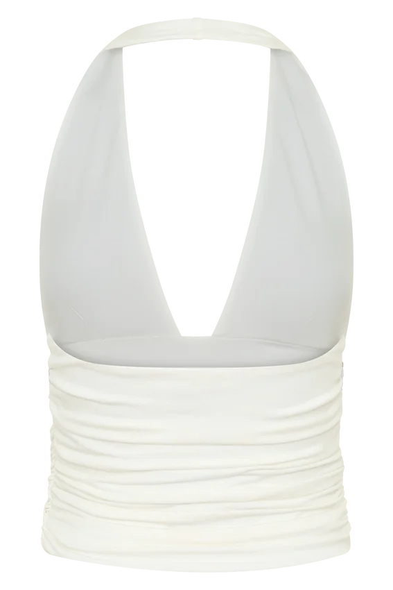Peregrine Modal Gathered Halter Top – White Peregrine Modal Gathered Halter Top – White