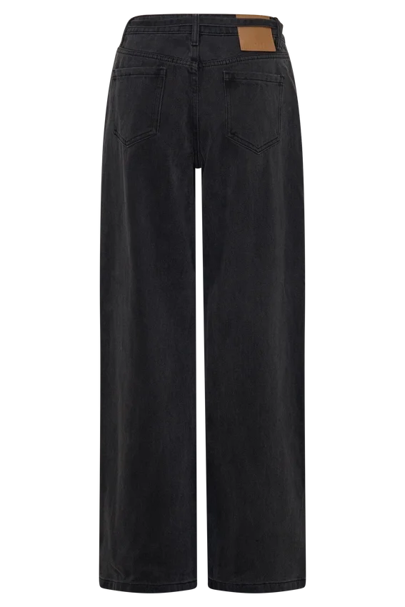 Perrie Mid Rise Straight Leg Tie Jeans – Washed Black Perrie Mid Rise Straight Leg Tie Jeans – Washed Black