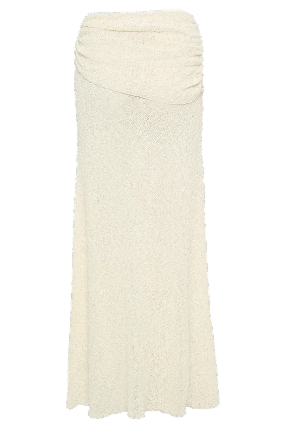 Petra Ruched Knit Maxi Skirt – Ivory Petra Ruched Knit Maxi Skirt – Ivory