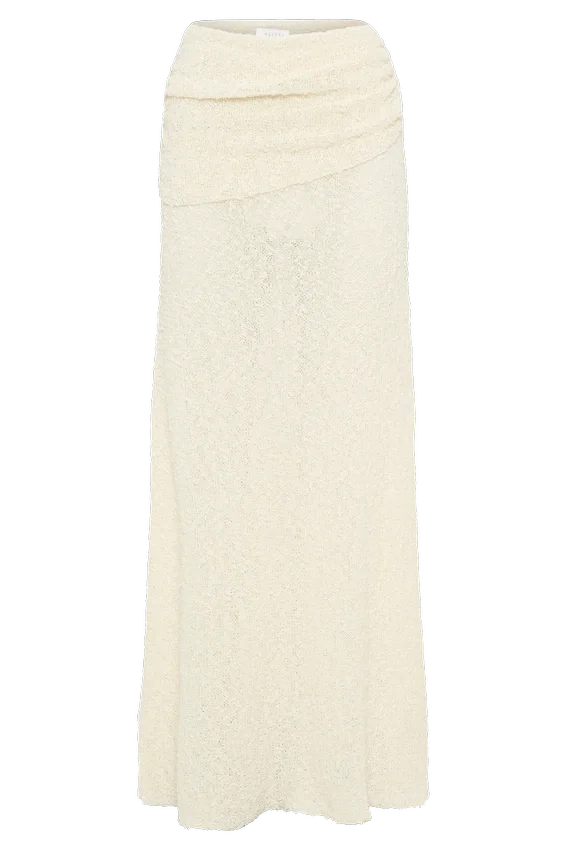 Petra Ruched Knit Maxi Skirt – Ivory Petra Ruched Knit Maxi Skirt – Ivory