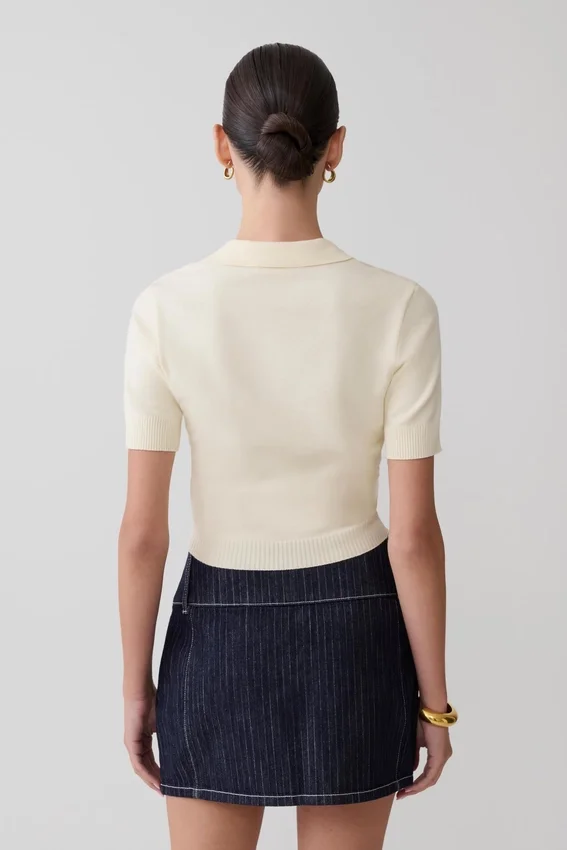 Philly Knit Button Up Top – Ivory Philly Knit Button Up Top – Ivory