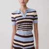 Philly Stripe Knit Short – Chocolate/Blue
