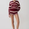 Philly Stripe Knit Short – Burgundy/Cream Philly Stripe Knit Short – Burgundy/Cream