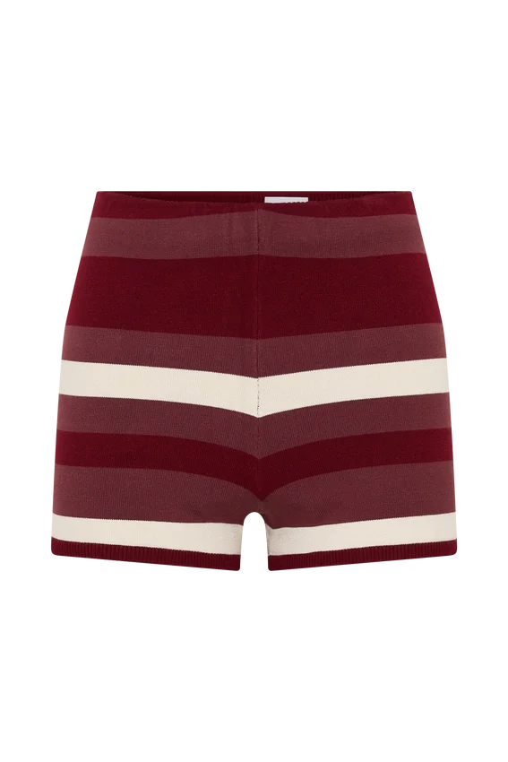 Philly Stripe Knit Short – Burgundy/Cream Philly Stripe Knit Short – Burgundy/Cream