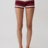 Philly Stripe Knit Short – Burgundy/Cream Philly Stripe Knit Short – Burgundy/Cream