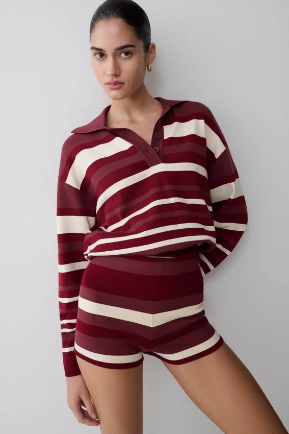 Philly Stripe Knit Short – Burgundy/Cream Philly Stripe Knit Short – Burgundy/Cream