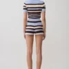 Philly Stripe Knit Short – Chocolate/Blue