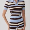Philly Stripe Knit Short – Chocolate/Blue