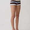 Philly Stripe Knit Short – Chocolate/Blue