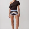 Philly Stripe Knit Short – Chocolate/Blue