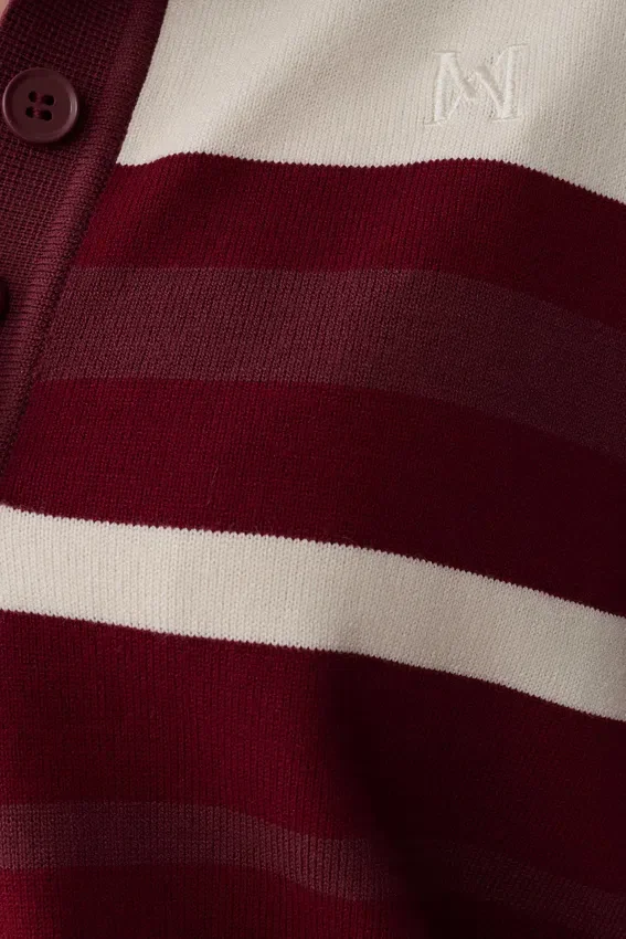 Philly Stripe Long Sleeve Knit Jumper – Burgundy/Cream Philly Stripe Long Sleeve Knit Jumper – Burgundy/Cream