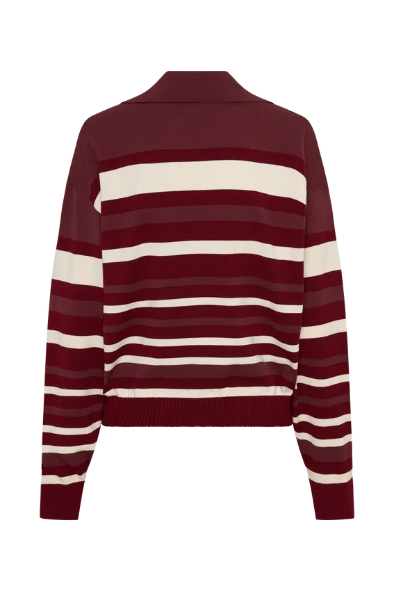Philly Stripe Long Sleeve Knit Jumper – Burgundy/Cream Philly Stripe Long Sleeve Knit Jumper – Burgundy/Cream