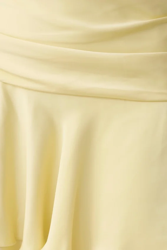 Poppy Satin Halter Mini Dress – Lemon Poppy Satin Halter Mini Dress – Lemon
