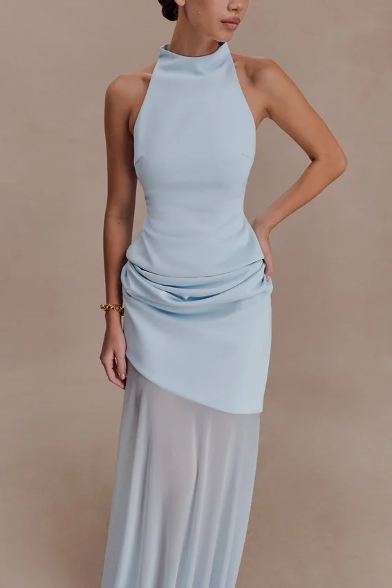 Portia Scuba Sleeveless Top – Pale Blue Portia Scuba Sleeveless Top – Pale Blue
