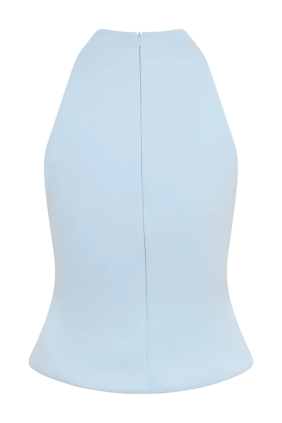Portia Scuba Sleeveless Top – Pale Blue Portia Scuba Sleeveless Top – Pale Blue