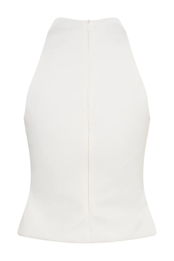Portia Scuba Sleeveless Top – White Portia Scuba Sleeveless Top – White