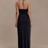 Quincy Halter Maxi Dress With Hardware – Black Quincy Halter Maxi Dress With Hardware – Black