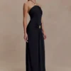 Quincy Halter Maxi Dress With Hardware – Black Quincy Halter Maxi Dress With Hardware – Black