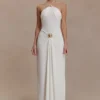 Quincy Halter Maxi Dress With Hardware – Ivory Quincy Halter Maxi Dress With Hardware – Ivory