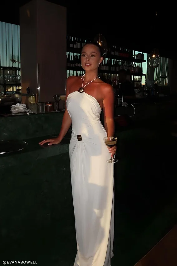 Quincy Halter Maxi Dress With Hardware – Ivory Quincy Halter Maxi Dress With Hardware – Ivory