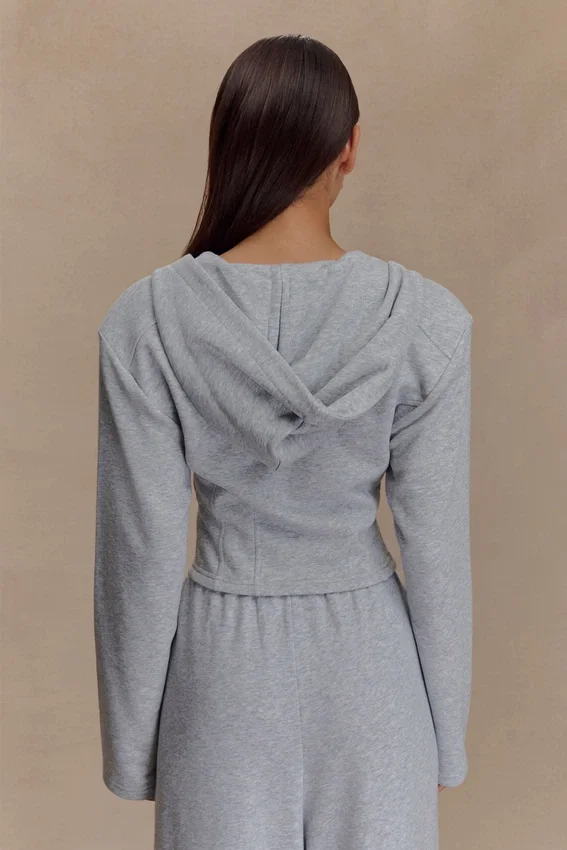 Quinn Zip Up Hoodie – Light Grey Marle Quinn Zip Up Hoodie – Light Grey Marle