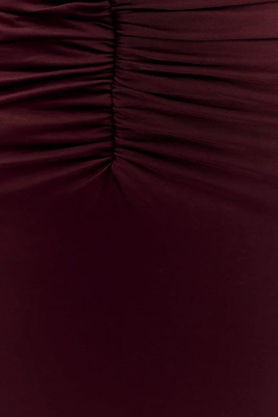 Rafaella Slinky And Mesh Maxi Dress – Mahogany Rafaella Slinky And Mesh Maxi Dress – Mahogany