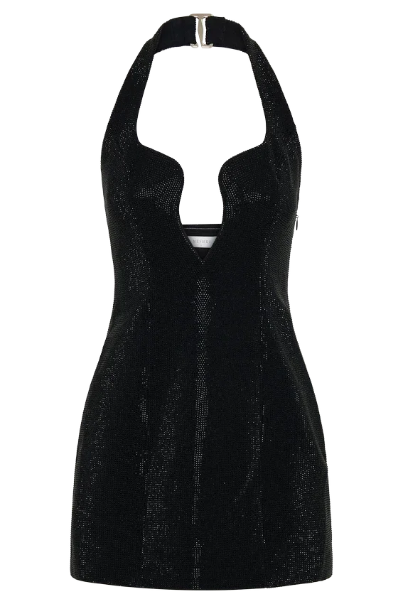 Raina Diamante Halter Mini Dress – Black Raina Diamante Halter Mini Dress – Black