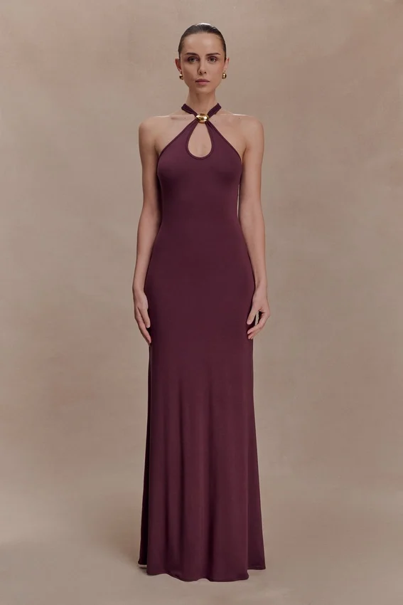 Ramona Modal Maxi Dress With Hardware – Mahogany Ramona Modal Maxi Dress With Hardware – Mahogany