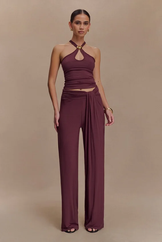 Ramona Modal Straight Leg Pant – Mahogany Ramona Modal Straight Leg Pant – Mahogany