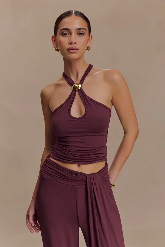 Ramona Modal Tank Top With Hardware – Mahogany Ramona Modal Tank Top With Hardware – Mahogany