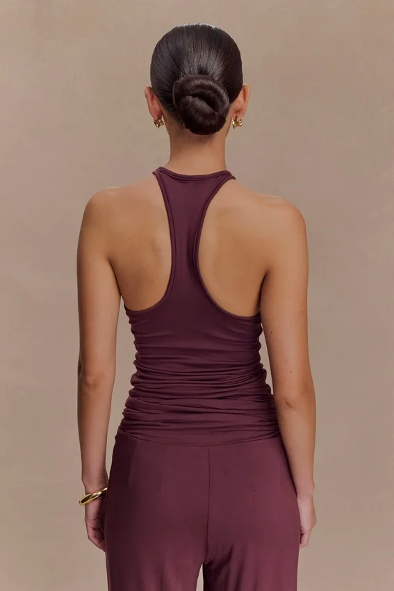 Ramona Modal Tank Top With Hardware – Mahogany Ramona Modal Tank Top With Hardware – Mahogany