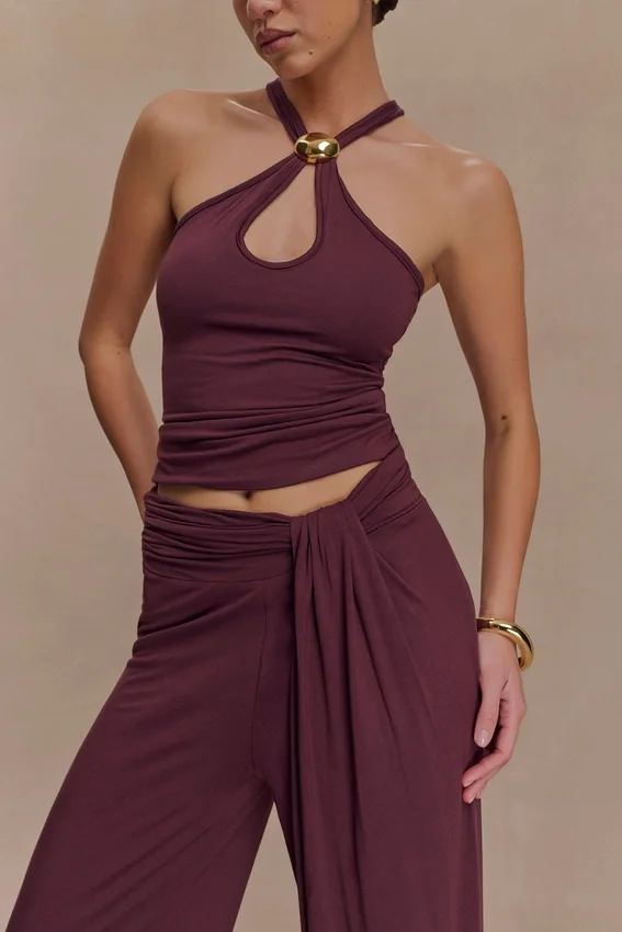 Ramona Modal Tank Top With Hardware – Mahogany Ramona Modal Tank Top With Hardware – Mahogany
