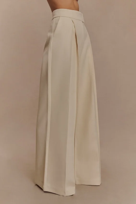 Raya Mid Rise Wide Leg Linen Pant – Natural Beige Raya Mid Rise Wide Leg Linen Pant – Natural Beige
