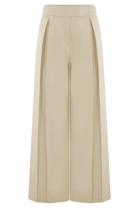 Raya Mid Rise Wide Leg Linen Pant – Natural Beige Raya Mid Rise Wide Leg Linen Pant – Natural Beige
