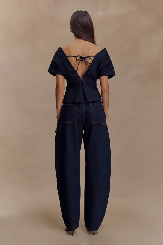 Rayne Off Shoulder Denim Top – Indigo Blue Rayne Off Shoulder Denim Top – Indigo Blue