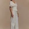 Rayne Off Shoulder Denim Top – White