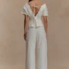 Rayne Off Shoulder Denim Top – White