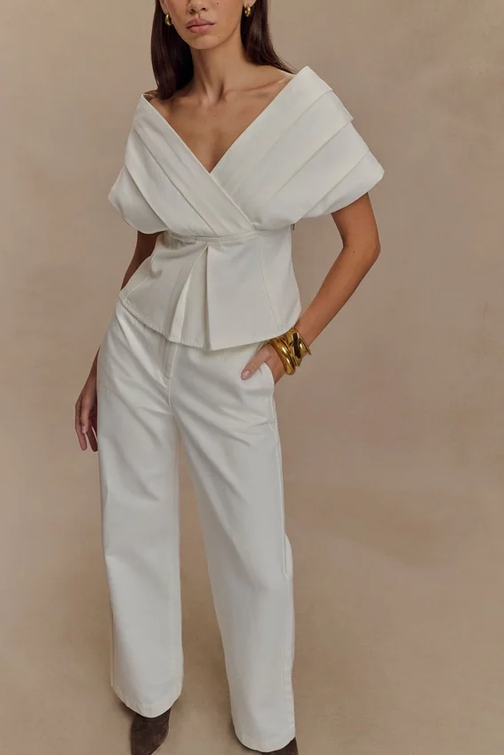 Rayne Wide Leg Denim Jeans – White Rayne Wide Leg Denim Jeans – White