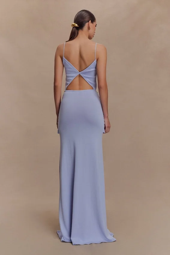 Reama Wrap Over Knit Maxi Dress – Cornflower Blue Reama Wrap Over Knit Maxi Dress – Cornflower Blue
