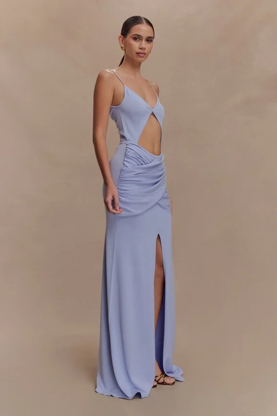 Reama Wrap Over Knit Maxi Dress – Cornflower Blue Reama Wrap Over Knit Maxi Dress – Cornflower Blue