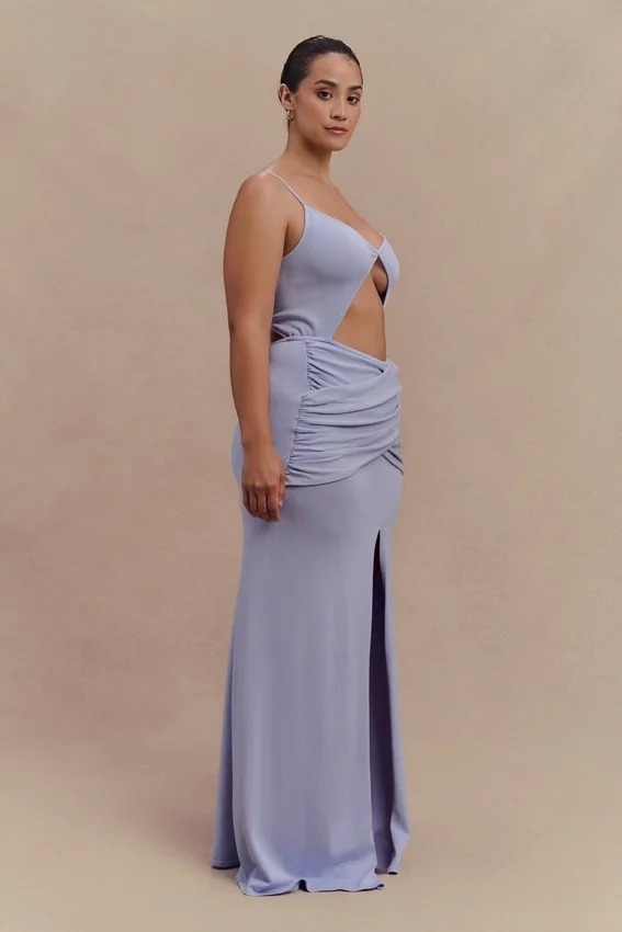 Reama Wrap Over Knit Maxi Dress – Cornflower Blue Reama Wrap Over Knit Maxi Dress – Cornflower Blue