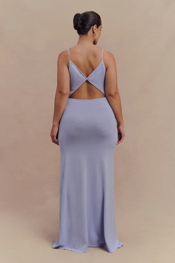 Reama Wrap Over Knit Maxi Dress – Cornflower Blue Reama Wrap Over Knit Maxi Dress – Cornflower Blue