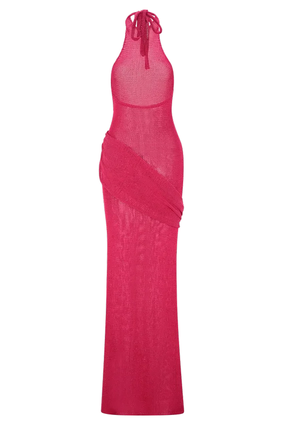 Reece Halter Knit Maxi Dress – Dragonfruit Reece Halter Knit Maxi Dress – Dragonfruit