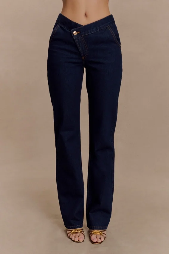Remington V Front Straight Leg Jeans – Indigo Blue Remington V Front Straight Leg Jeans – Indigo Blue