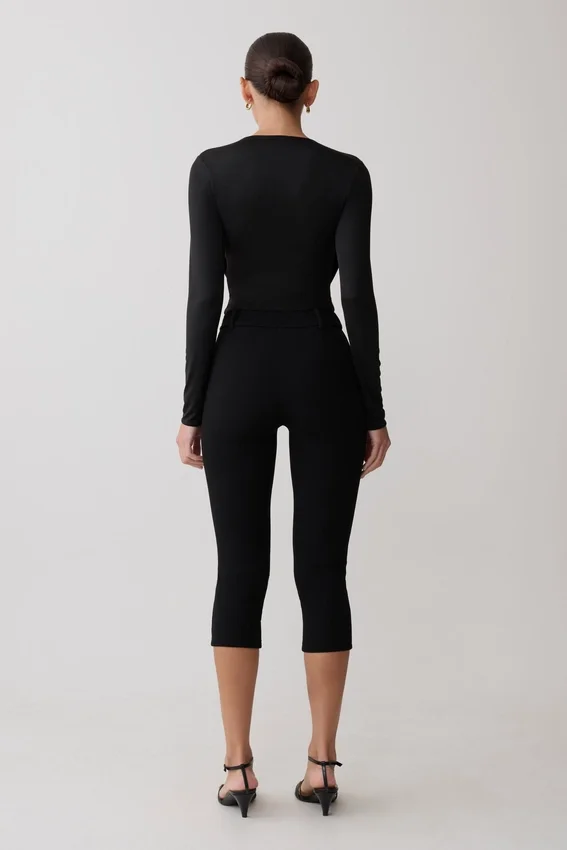 Ren Cowl Long Sleeve Slinky Bodysuit – Black Ren Cowl Long Sleeve Slinky Bodysuit – Black
