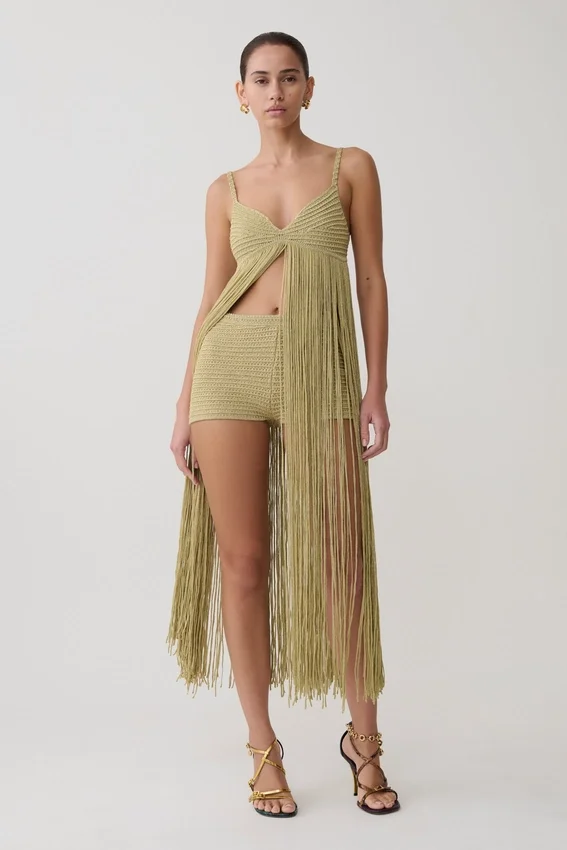 Renee Lurex Crochet Maxi Dress – Gold Renee Lurex Crochet Maxi Dress – Gold