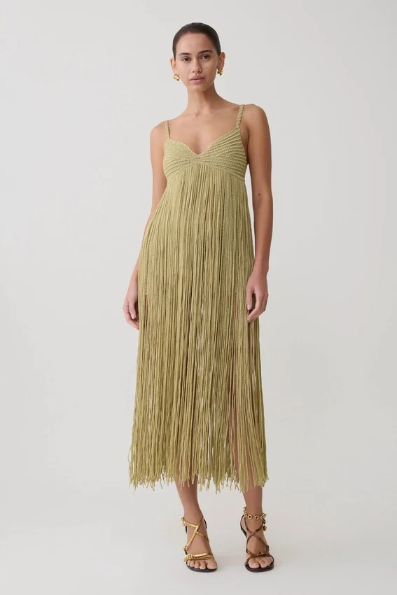 Renee Lurex Crochet Maxi Dress – Gold Renee Lurex Crochet Maxi Dress – Gold