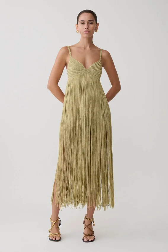 Renee Lurex Crochet Maxi Dress – Gold Renee Lurex Crochet Maxi Dress – Gold