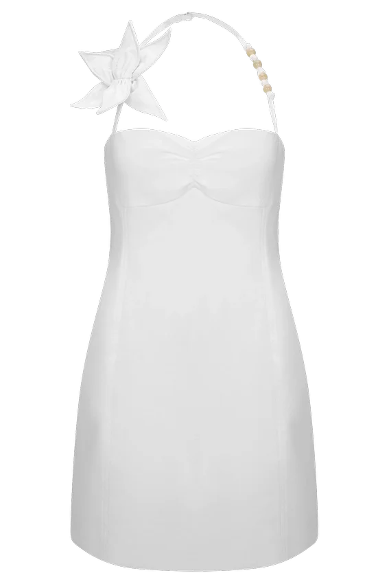 Reyes Cotton Floral Mini Dress – White Reyes Cotton Floral Mini Dress – White