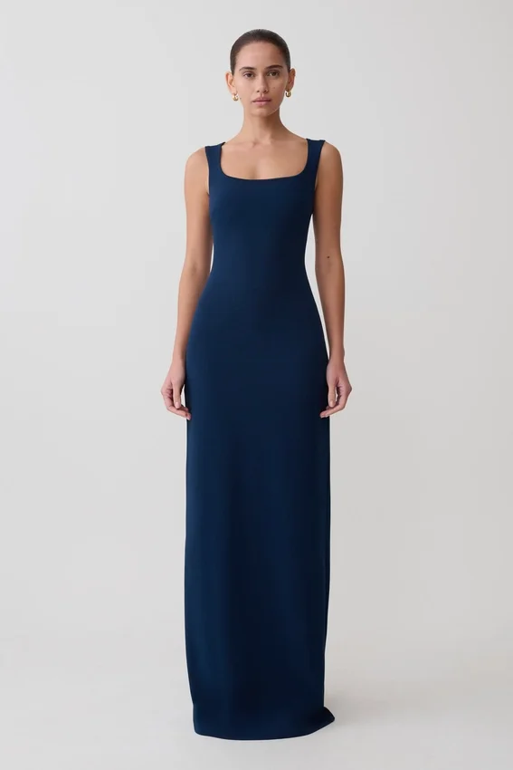 Rhea Detachable Cape Jersey Maxi Dress – Navy Rhea Detachable Cape Jersey Maxi Dress – Navy